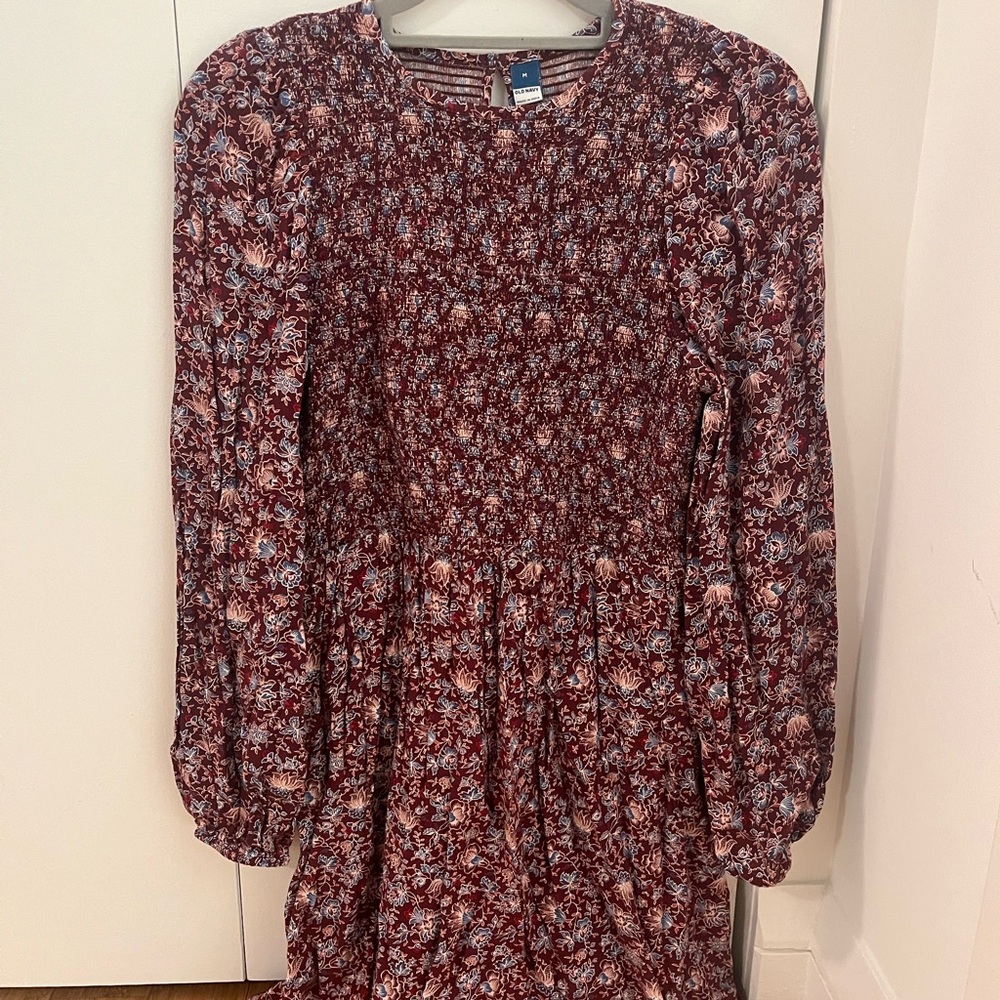 NWT Old Navy Women Dress in Maroon Floral